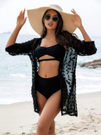 Women Clothing Bikini Transparent V neck Beach Cover up Swimsuit Sun Protection Shirt Dress Bella Mia