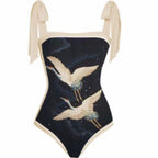 Double Sided Swimsuit Printed Conservative Cover Belly Sheath Dress Two Piece Swimsuit Bella Mia