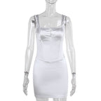 Autumn Dress Elegant Sexy Slim Fit Square Collar Sling Hip Dress Bella Mia