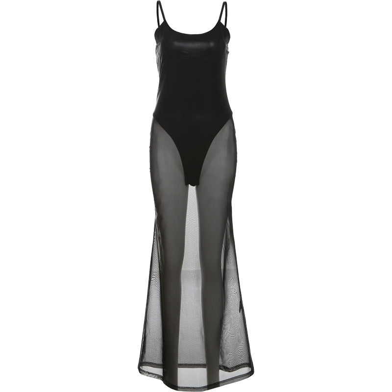 Spring Summer Women Sexy See through Sling High Waist Figure Flattering Sheath Dress Bella Mia