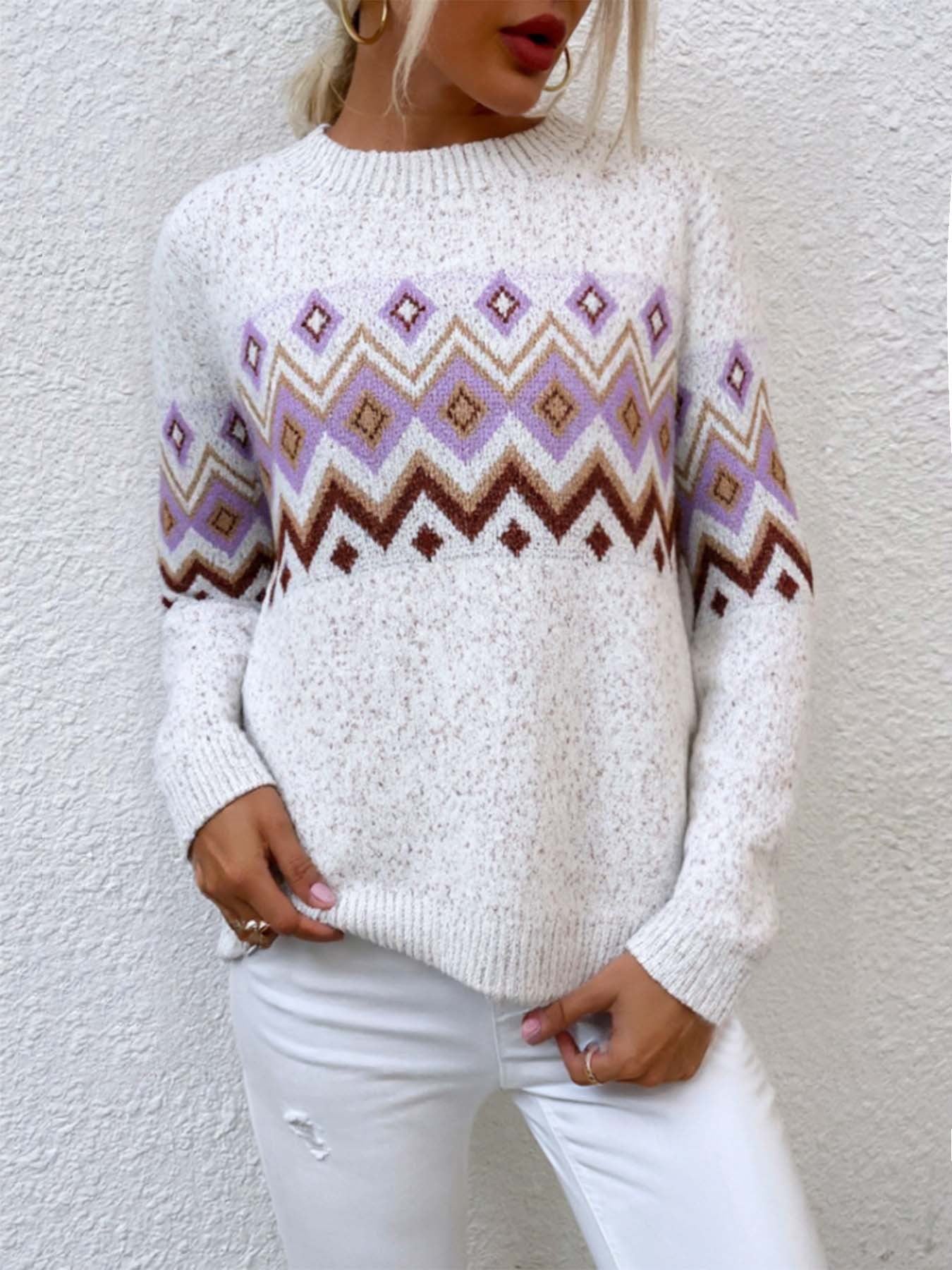 Women Clothing Autumn Winter Pullover Half Turtleneck Jacquard Long Sleeved Sweater Casual Loose Sweater Bella Mia