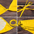 Sexy Solid Color Lace-up Split Swimsuit Sexy Pure Color Tied Separates Swimsuit Luxlife Brands
