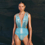 V neck Backless Lace up Sexy Swimsuit Women Clothing Bella Mia
