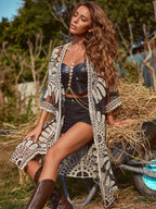 Internet Celebrity Water Soluble Lace Cardigan SUNFLOWER Beach Vacation Dress Mid Length Swimsuit Bikini Sun Protection Clothing for Women Bella Mia