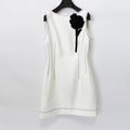 Summer Three Dimensional Floral Beaded Sequ Bright Line Bead Edge Sleeveless Vest Dress