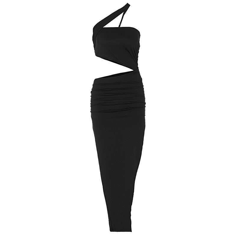 Summer One Shoulder Cropped Sexy Sheath Split Dress Women Clothing Bella Mia