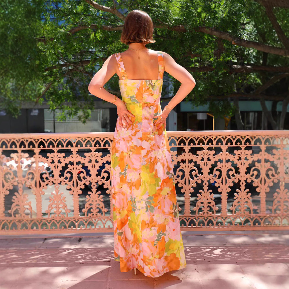 Summer Vacation Strap Dress Floral Swing Dress Bella Mia