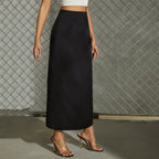 Women Split Satin Skirt Summer Satin Artificial Silk Long Skirt Bella Mia