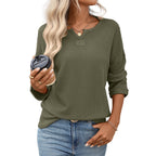 Women Clothing Season Autumn Striped Waffle Knitted Top T shirt Women Bella Mia