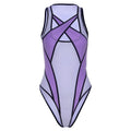 Summer Women Clothing Color Contrast Patchwork T-shirt Sexy Mesh See-through Slim Fit Bodysuit for Women Bella Mia