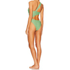 Solid Color One Piece Swimsuit Foreign Single Women Swimsuit Solid Color Diagonal Shoulder Hollow Out Cutout Siamese Bikini Bella Mia