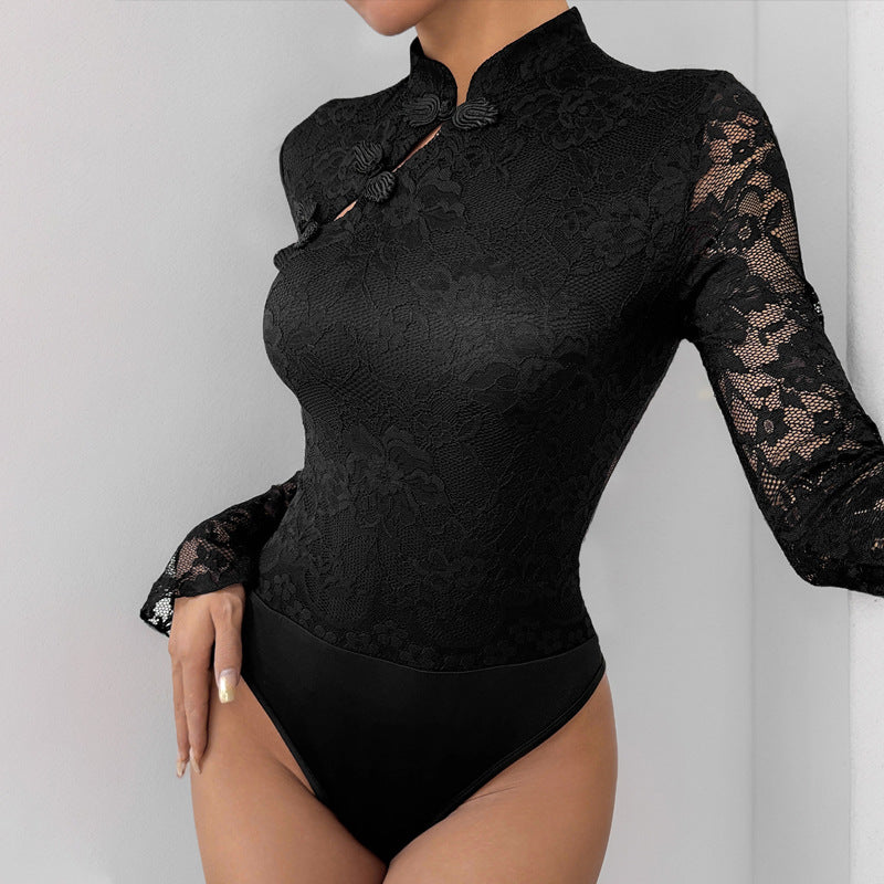 Fall Women Clothing Cheongsam Elements Black Chinese Jumpsuit Bella Mia