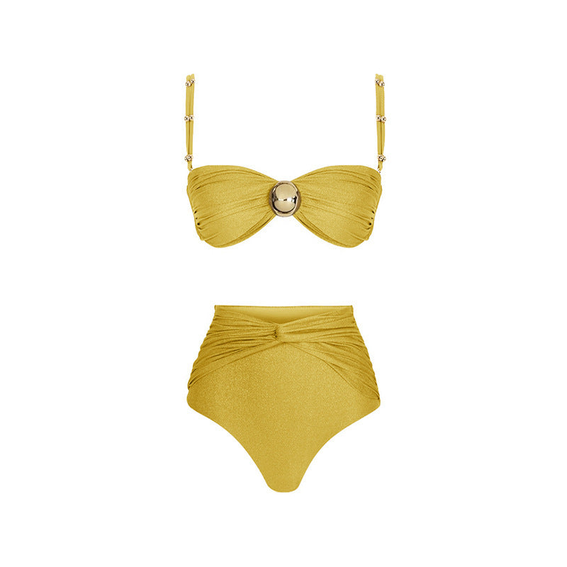 High Waist Split Three Piece Swimsuit Bikini Wrap Skirt Swimsuit Bella Mia