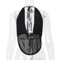 Women Clothing Spring Sexy Swing Collar Halter Cut out Bare Back Sexy Vest Top Women Bella Mia