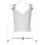 Sexy Lace All Match Solid Color Sexy Short Vest Top Women Clothing Bella Mia