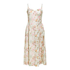 Summer Women Clothing French Sexy Backless Waist Trimming Slimming Printed Dress Women Bella Mia