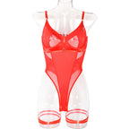 Sexy Jumpsuit Summer Girl Mesh Ornament Stitching Strap Showing Leg Ring Underwear Bella Mia