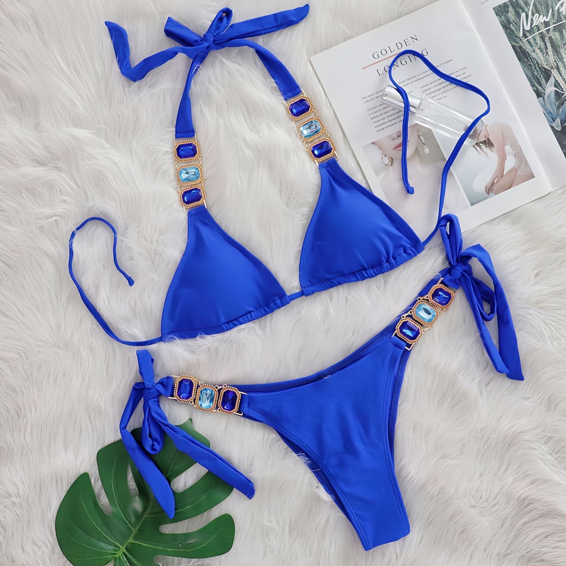 Crystal Diamond Bikini Sexy Women Split Bandage Swimsuit Beach Vacation Swimsuit Bella Mia