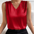 Women Satin Tank Top Office Vest Bottoming Top Bella Mia
