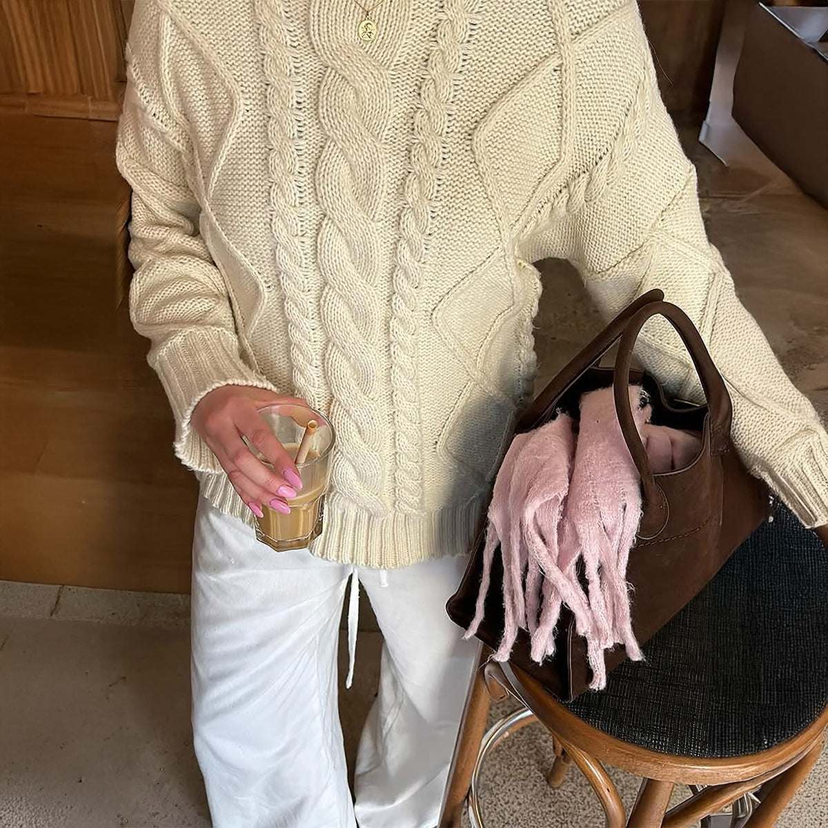 Casual Simple Wool Long Sleeve Sweaters Women Clothing Autumn Winter Bella Mia