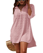 Women Clothing Dress Jacquard Irregular Asymmetric Lace Shirt Slip Dress Blouse Bella Mia