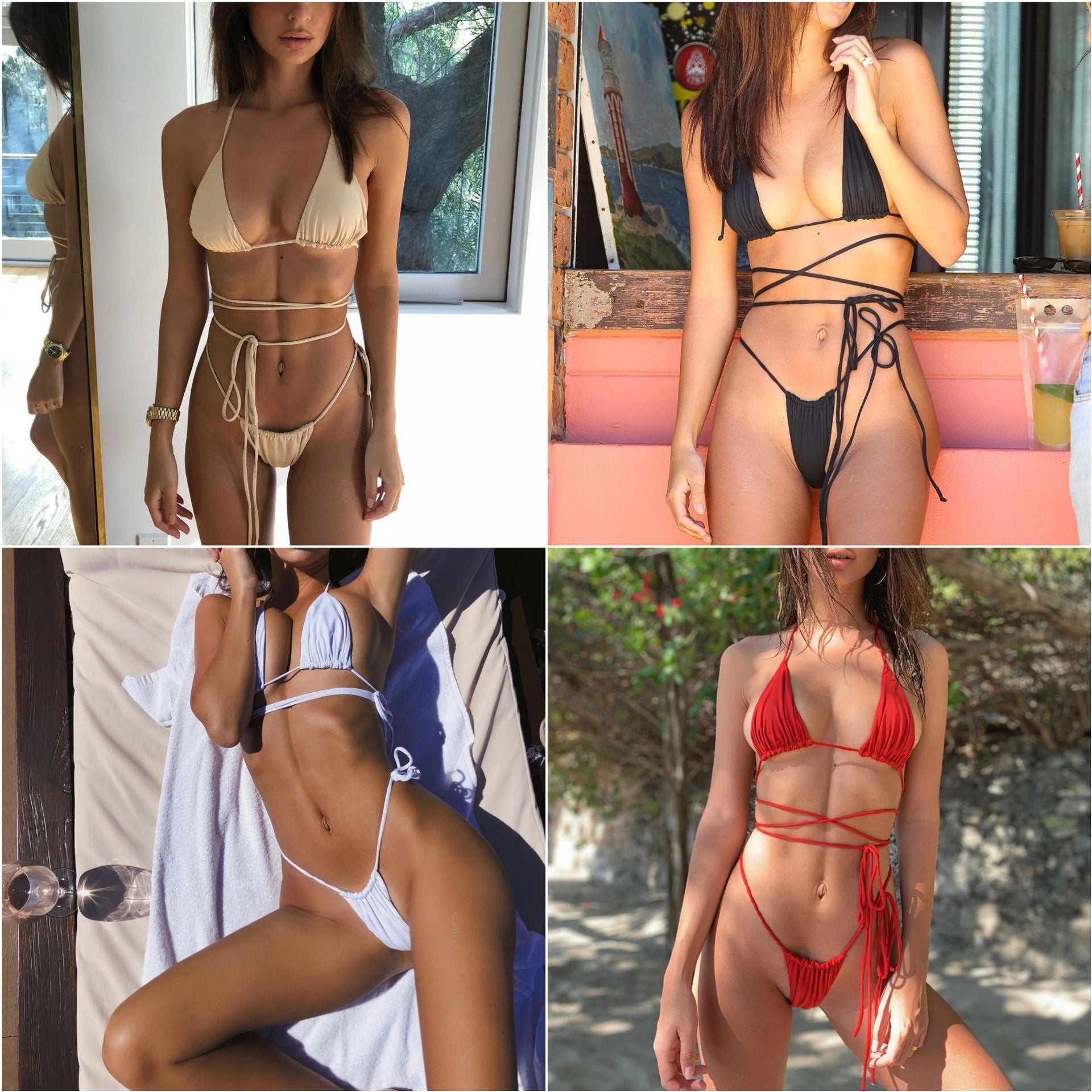 Women Seperated Swimwear Simple Bandage Sexy Swimsuit Mini Bikini Bikini Bella Mia