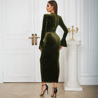 Women Clothing Elegant Dress Autumn Winter Socialite Cocktail Mid Length Bella Mia