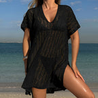 Spring Summer Hollow Out Cutout Sweater Loose Bikini Cover up Swimsuit Blouse Beach Sun Protection Bella Mia