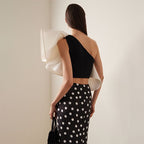 Simple Special Interest Split Swimsuit Women Polka Dot Skirt High Waist Bikini Bella Mia