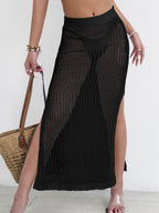 Women Beach Dress Women Clothing Hollow Out Cutout Woven Bikini Overskirt Sexy Skirt Bella Mia