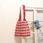 Summer Straw Woven Bag With Lace Up Pattern Suitable For Women Beach Vacation Beach Bag Bella Mia