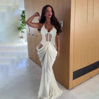 Sexy Women Clothing Lace Mesh Pleats Micro Transparent Dress Cami Dress Evening Maxi Dress Bella Mia