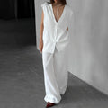 Spring Sleeveless Loose Vest Pants Pajamas Set Casual Comfortable Women Homewear Outerwear Bella Mia