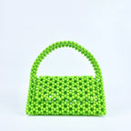 Pearl Bag Women Hand Woven Acrylic Beaded Bag Retro Fairy Small Handbag Triangle Wrist Bag Bella Mia