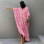 Leopard Print Long Cardigan Loose Beach Sun Protection Coat Beach Cover Up Swimsuit Outwear Women Bella Mia