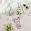 Split Printed Swimsuit Ladies Belt Chest Pad Sexy Bikini Floral Bikini Swimsuit Bella Mia