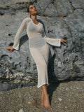 Summer Beach Dress Sexy Cutout See through Sun Protection by the Sea Beach Cover Up Knitted Dress Bella Mia