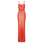 Summer Beach Dress Women Solid Color Knitted Hollow Out Cutout Beach Bikini Swimsuit Blouse Sun Protective Clothing Crochet hook Crochet hook Crochet hook Bella Mia