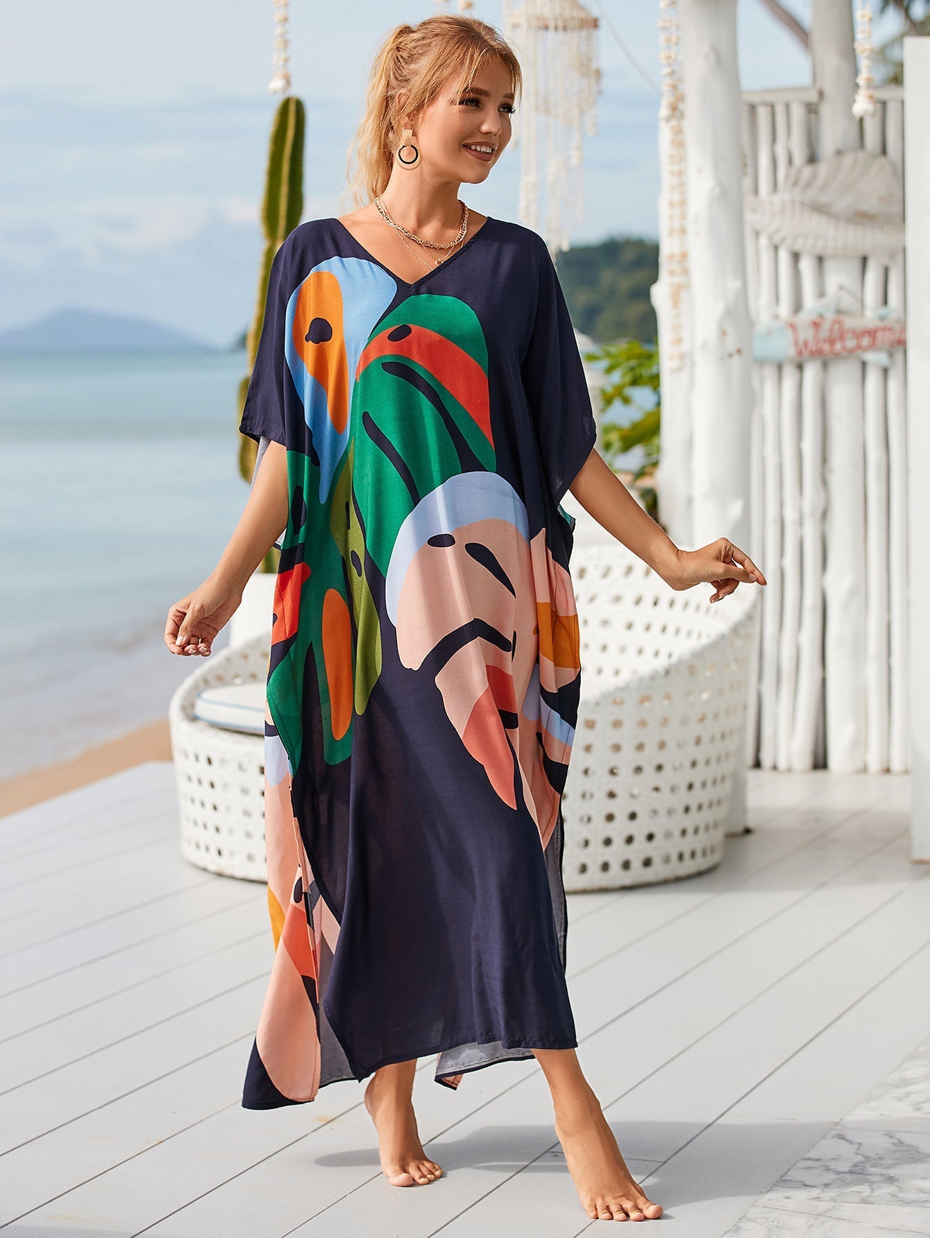 Printed Blouse Holiday Casual Beach Bikini Cover Bella Mia