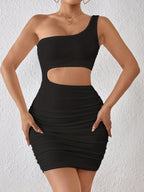 Dress Sexy Shoulder Belt Faux Two Piece Hip Dress Bella Mia