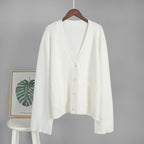 Loose Knitted Cardigan Sweater Autumn Winter V neck Knitted Cardigan Idle Loose Sweater Women Bella Mia