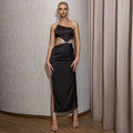 Summer Sexy Women Dress Hollow Out Cutout One Shoulder Backless Slim Fit Maxi Dress Bella Mia