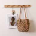 Tassel Shoulder Straw Bag Fan Hollow Out Cutout Pattern Woven Bag Women Vacation Beach Bag Women Bag Bella Mia