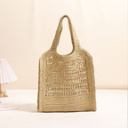 Summer Straw Woven Bag With Lace Up Pattern Suitable For Women Beach Vacation Beach Bag Bella Mia
