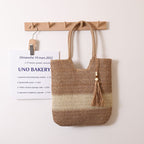 Woven Two Tone Tassel Woven Bag Shoulder Bag Casual Straw Bag Casual Women Bag Beach Bag Bella Mia