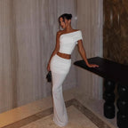 Sexy Shoulder Tank Top High Waist Skirt High Class Elegant Two Piece Sets Bella Mia