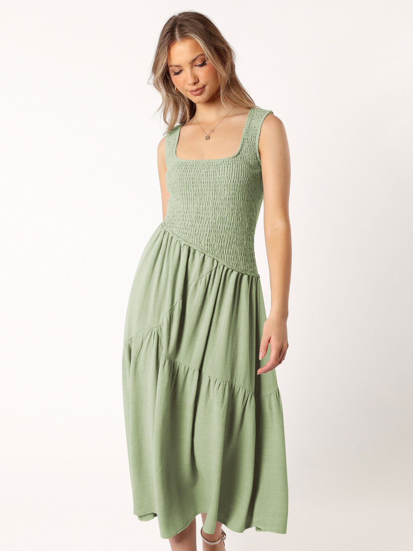 French Dress High Grade Elegant Women Spring Summer Sexy Backless U Neck Sleeveless Dress Bella Mia