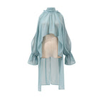 Autumn Tops Women Sweet Fresh Korean Casual Irregular Asymmetric Stand Collar Loose Solid Color Halter Shirt Bella Mia