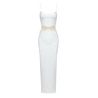 Women Clothing Autumn Wave Mesh Spaghetti Strap Dress Sexy Sexy Cropped Outfit See through Split Dress Bella Mia