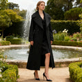 Women French Long Sleeve Loose Diamond Coat Autumn High Sense Show Thin Black Windbreaker Bella Mia